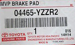 Genuine Toyota Landcruiser 200 Series Front Brake Pads